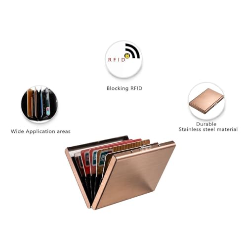KOD Blocking Security Slim Card Holder Case for Men and Women - Pop Up Slim Minimalist Credit Card Holder (Silver 8 Sot Card Holder)