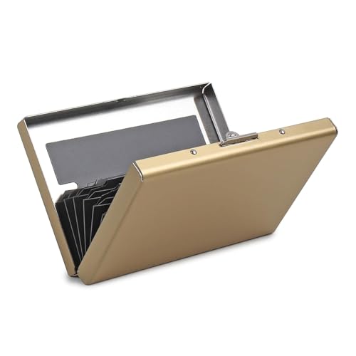 KOD Blocking Security Slim Card Holder Case for Men and Women - Pop Up Slim Minimalist Credit Card Holder (Silver 8 Sot Card Holder)