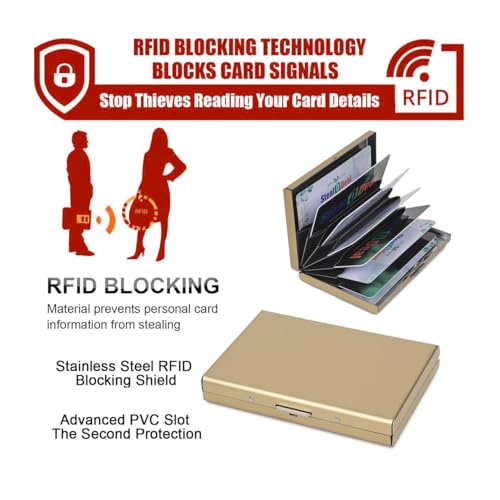 KOD Blocking Security Slim Card Holder Case for Men and Women - Pop Up Slim Minimalist Credit Card Holder (Silver 8 Sot Card Holder)