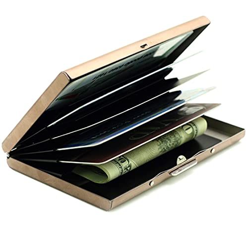 KOD Blocking Security Slim Card Holder Case for Men and Women - Pop Up Slim Minimalist Credit Card Holder (Silver 8 Sot Card Holder)