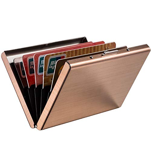 KOD Blocking Security Slim Card Holder Case for Men and Women - Pop Up Slim Minimalist Credit Card Holder (Silver 8 Sot Card Holder)