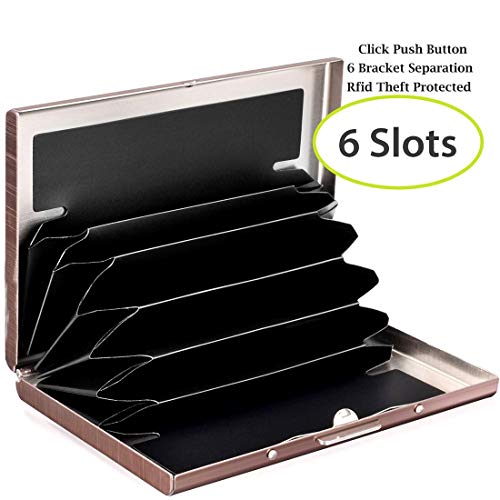 KOD Blocking Security Slim Card Holder Case for Men and Women - Pop Up Slim Minimalist Credit Card Holder (Silver 8 Sot Card Holder)