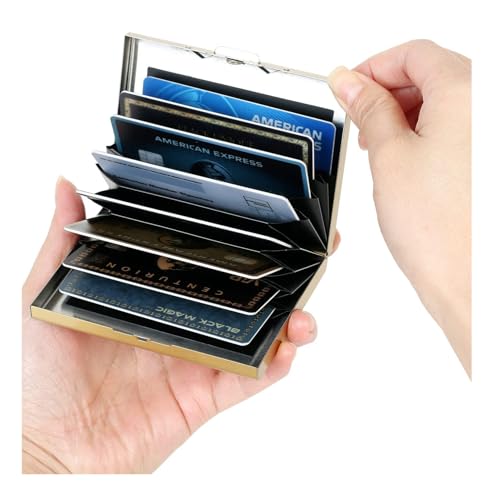 KOD Blocking Security Slim Card Holder Case for Men and Women - Pop Up Slim Minimalist Credit Card Holder (Silver 8 Sot Card Holder)