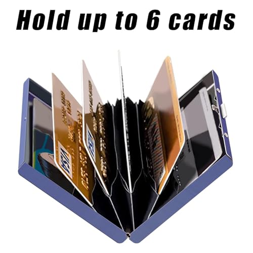 KOD Blocking Security Slim Card Holder Case for Men and Women - Pop Up Slim Minimalist Credit Card Holder (Silver 8 Sot Card Holder)
