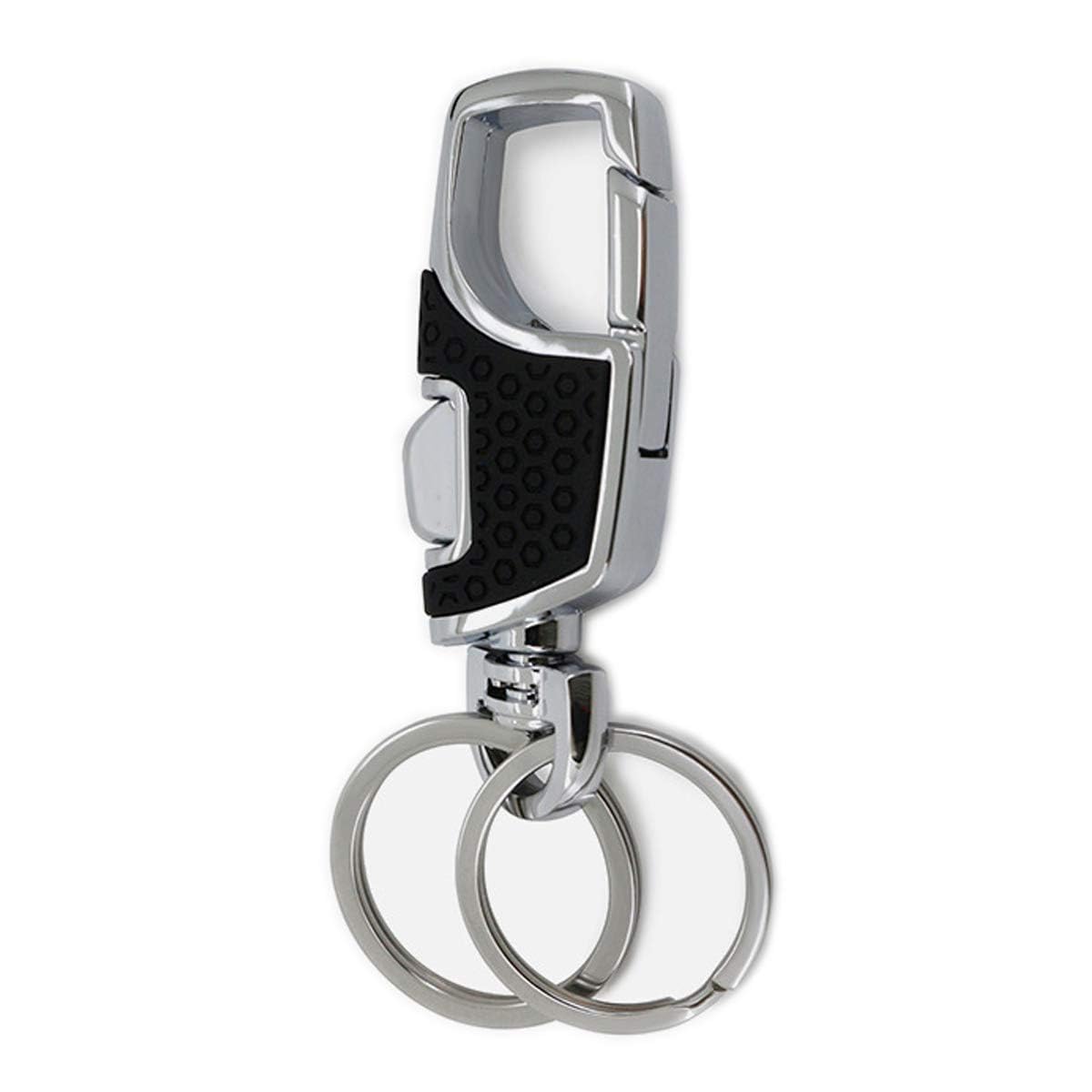 KOD Hook Locking Double Rings Metal Keychain For Bike and Car Keys