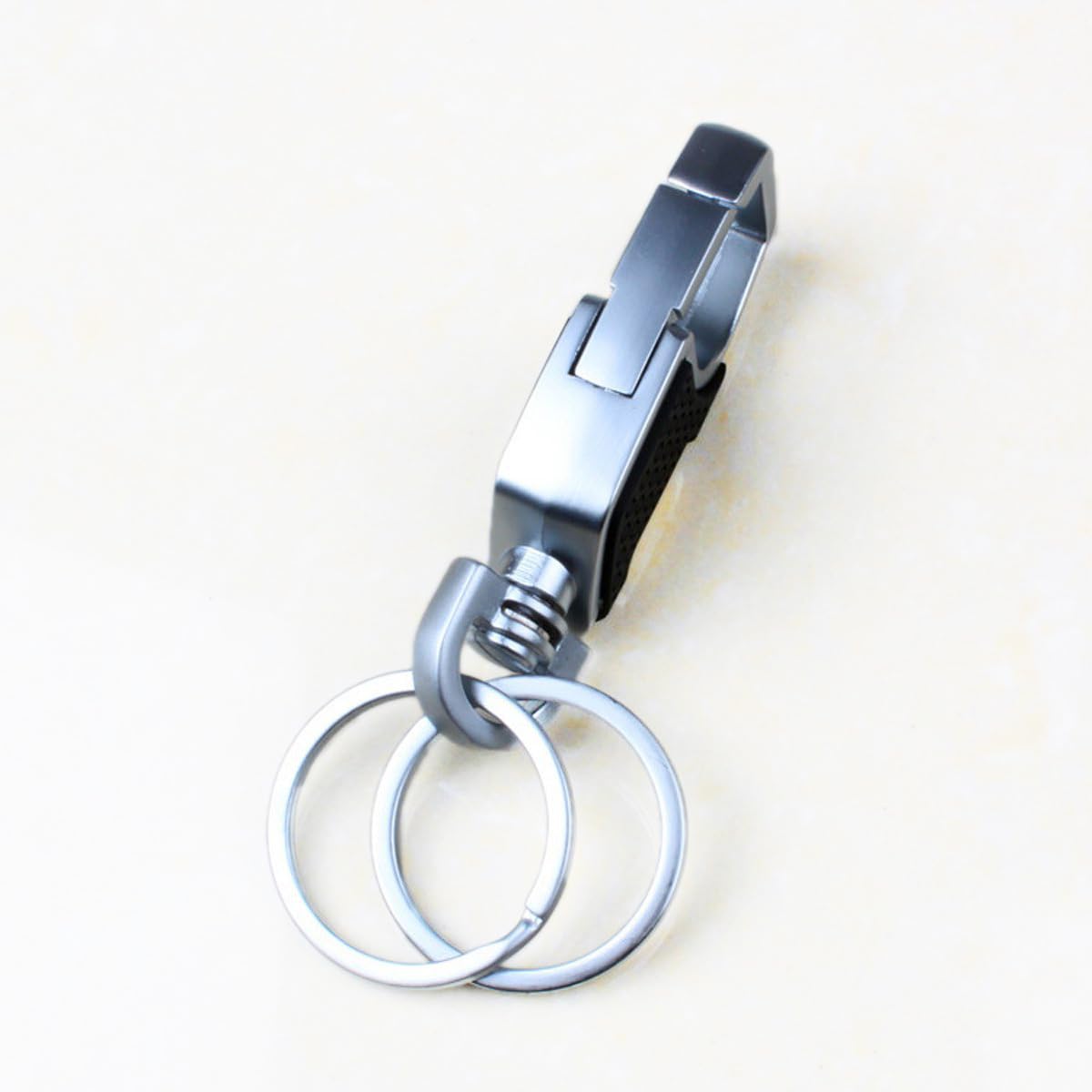 KOD Hook Locking Double Rings Metal Keychain For Bike and Car Keys
