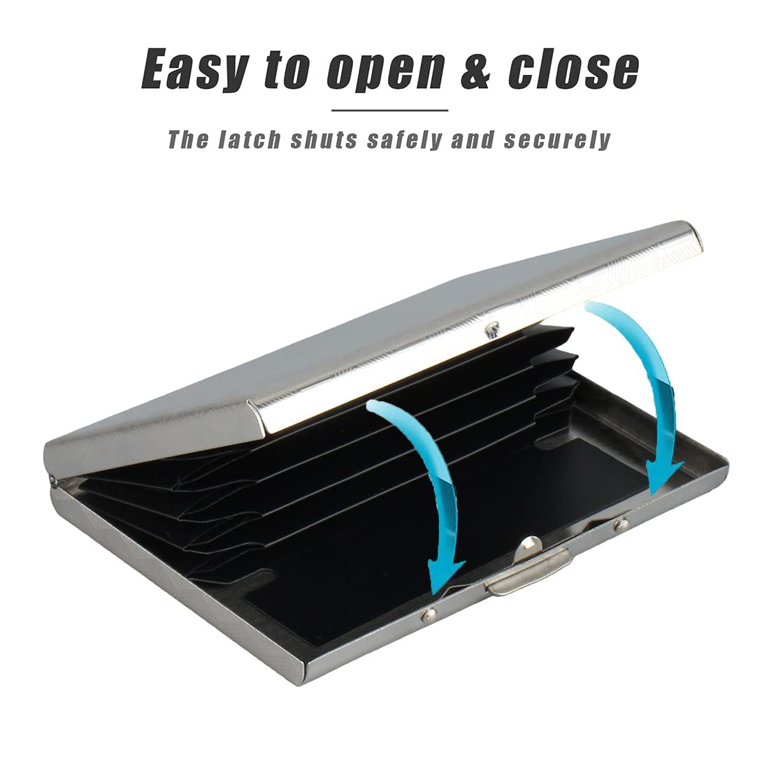 KOD Blocking Security Slim Card Holder Case for Men and Women - Pop Up Slim Minimalist Credit Card Holder (Silver 8 Sot Card Holder)