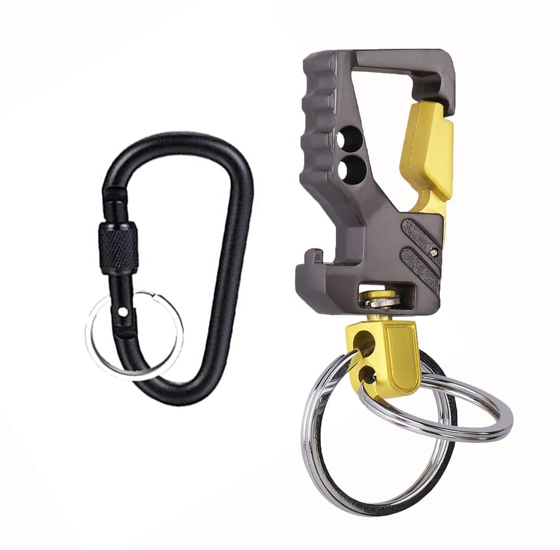 KOD Hook Locking Double Rings Metal Keychain For Bike and Car Keys