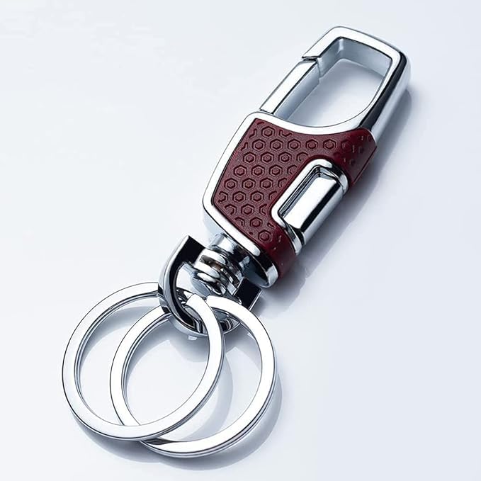 KOD Hook Locking Double Rings Metal Keychain For Bike and Car Keys