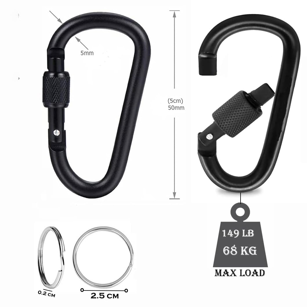 KOD Hook Locking Double Rings Metal Keychain For Bike and Car Keys