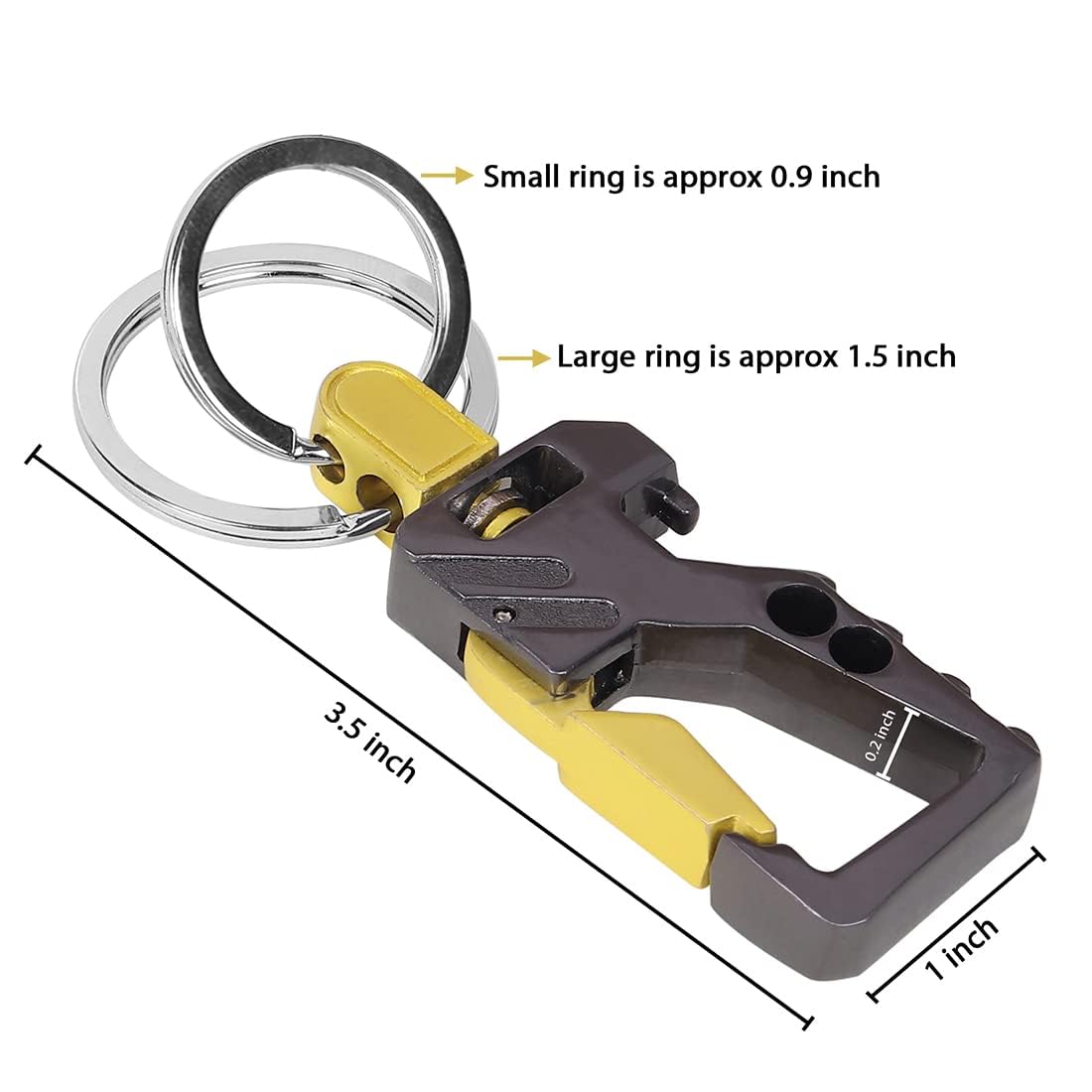 KOD Hook Locking Double Rings Metal Keychain For Bike and Car Keys