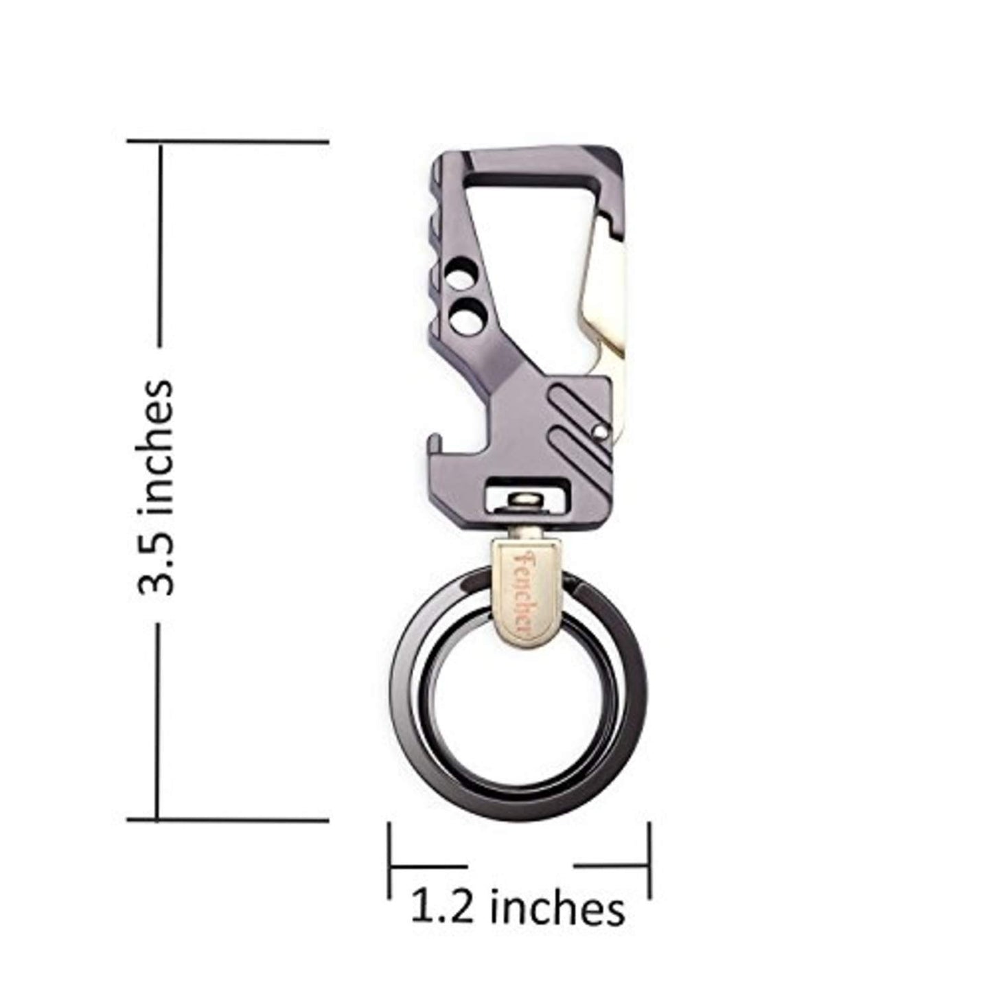 KOD Hook Locking Double Rings Metal Keychain For Bike and Car Keys
