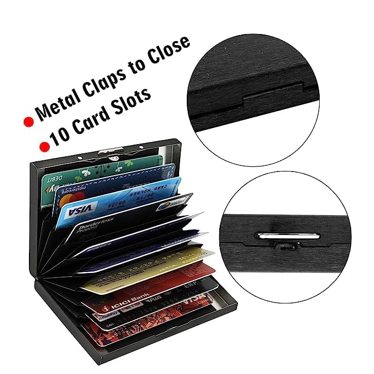 KOD Blocking Security Slim Card Holder Case for Men and Women - Pop Up Slim Minimalist Credit Card Holder (Silver 8 Sot Card Holder)