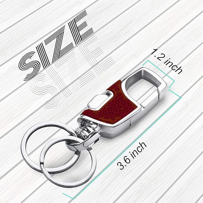 KOD Hook Locking Double Rings Metal Keychain For Bike and Car Keys
