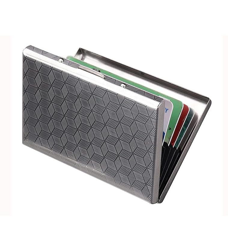 KOD Blocking Security Slim Card Holder Case for Men and Women - Pop Up Slim Minimalist Credit Card Holder (Silver 8 Sot Card Holder)