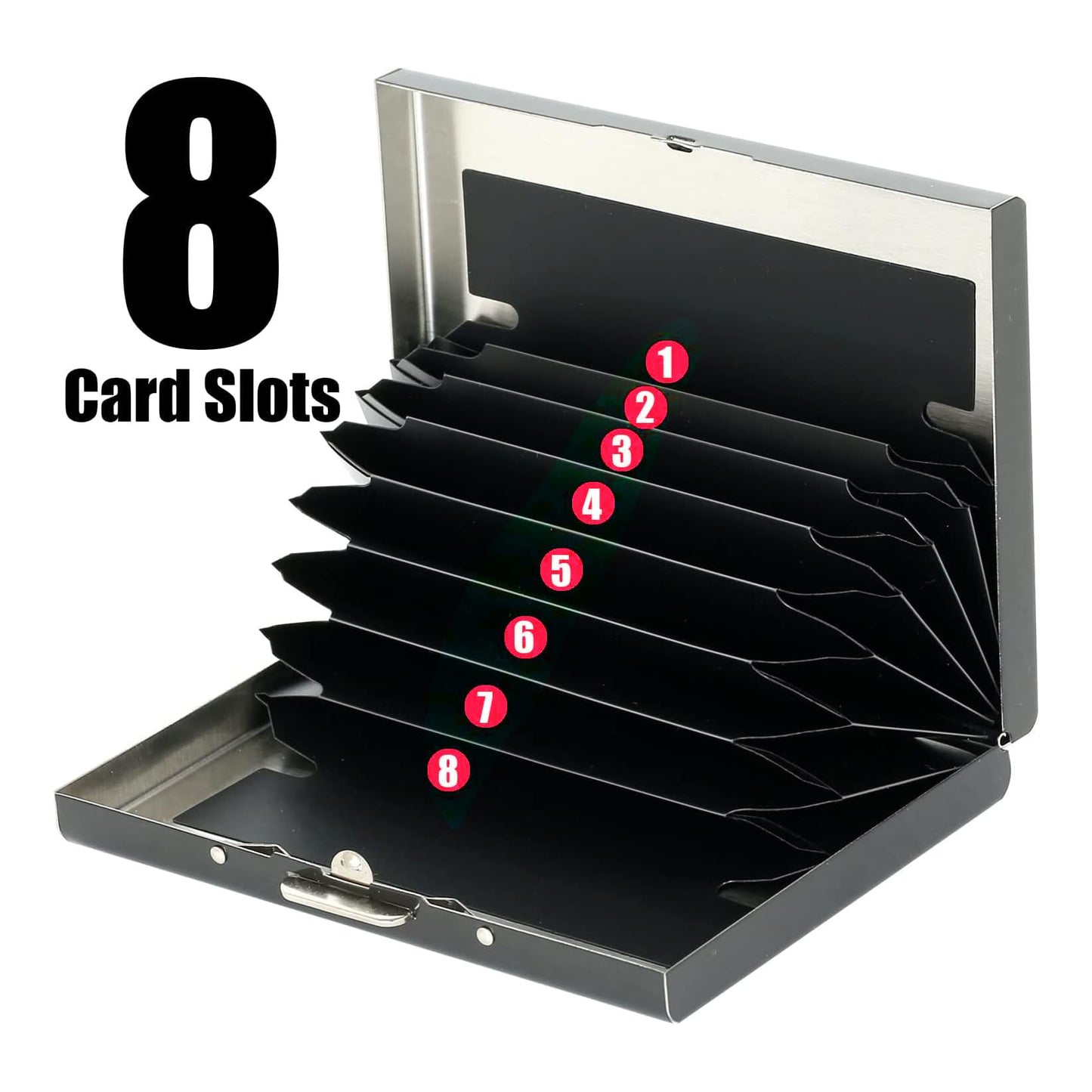 KOD Blocking Security Slim Card Holder Case for Men and Women - Pop Up Slim Minimalist Credit Card Holder (Silver 8 Sot Card Holder)