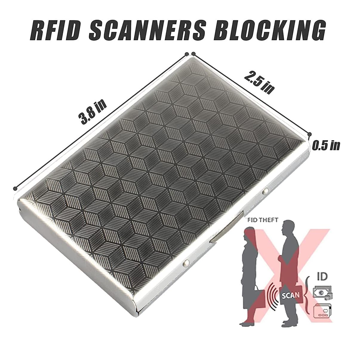 KOD Blocking Security Slim Card Holder Case for Men and Women - Pop Up Slim Minimalist Credit Card Holder (Silver 8 Sot Card Holder)
