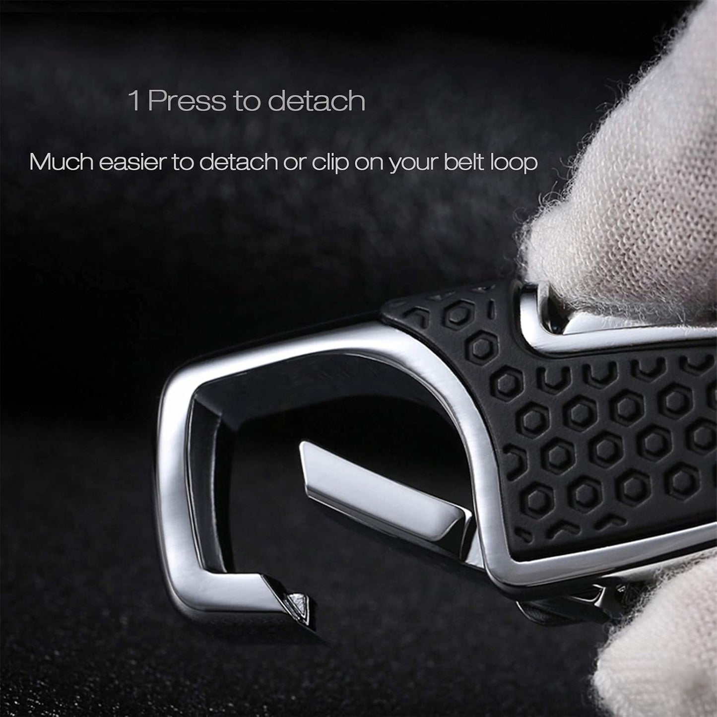 KOD Hook Locking Double Rings Metal Keychain For Bike and Car Keys