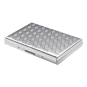 KOD Blocking Security Slim Card Holder Case for Men and Women - Pop Up Slim Minimalist Credit Card Holder (Silver 8 Sot Card Holder)