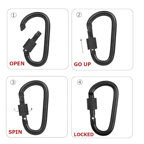 KART ON DEMAND Aluminium D-Shape Black Carabiner Keychain (1)