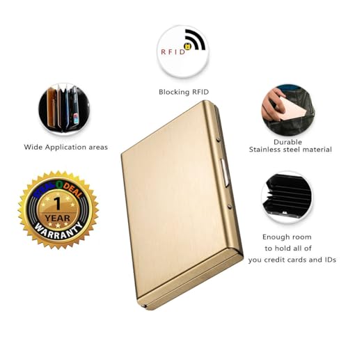 KOD Blocking Security Slim Card Holder Case for Men and Women - Pop Up Slim Minimalist Credit Card Holder (Silver 8 Sot Card Holder)
