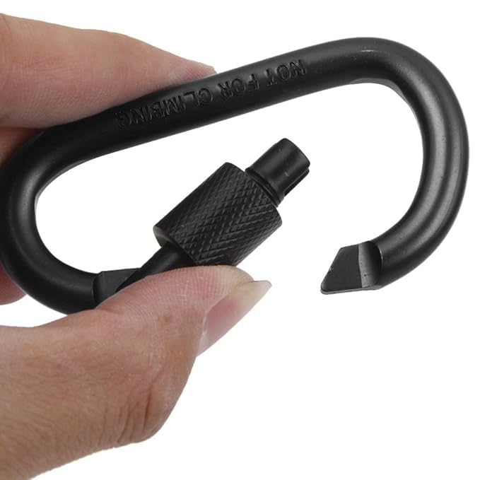 KART ON DEMAND Aluminium D-Shape Black Carabiner Keychain (1)