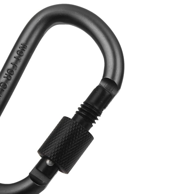 KART ON DEMAND Aluminium D-Shape Black Carabiner Keychain (1)