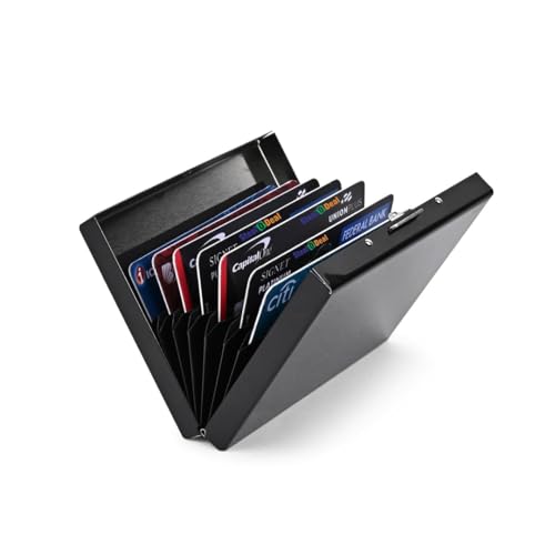KOD Blocking Security Slim Card Holder Case for Men and Women - Pop Up Slim Minimalist Credit Card Holder (Silver 8 Sot Card Holder)