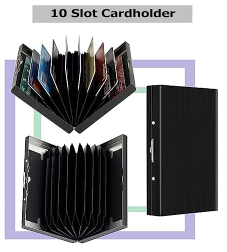 KOD Blocking Security Slim Card Holder Case for Men and Women - Pop Up Slim Minimalist Credit Card Holder (Silver 8 Sot Card Holder)