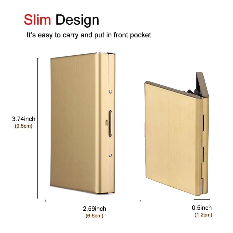 KOD Blocking Security Slim Card Holder Case for Men and Women - Pop Up Slim Minimalist Credit Card Holder (Silver 8 Sot Card Holder)