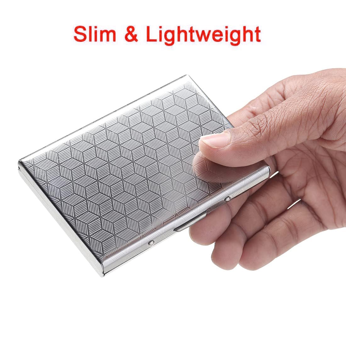 KOD Blocking Security Slim Card Holder Case for Men and Women - Pop Up Slim Minimalist Credit Card Holder (Silver 8 Sot Card Holder)