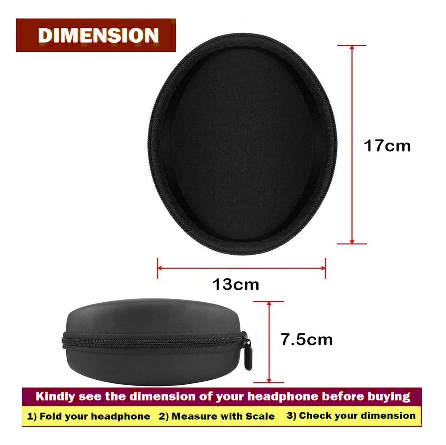 KOD Earphone Headphone Case Pouch Cover Carrying Case for Earphones, Headset, Pen Drives, SD Cards, All Mobile Accessories - Black (Large)