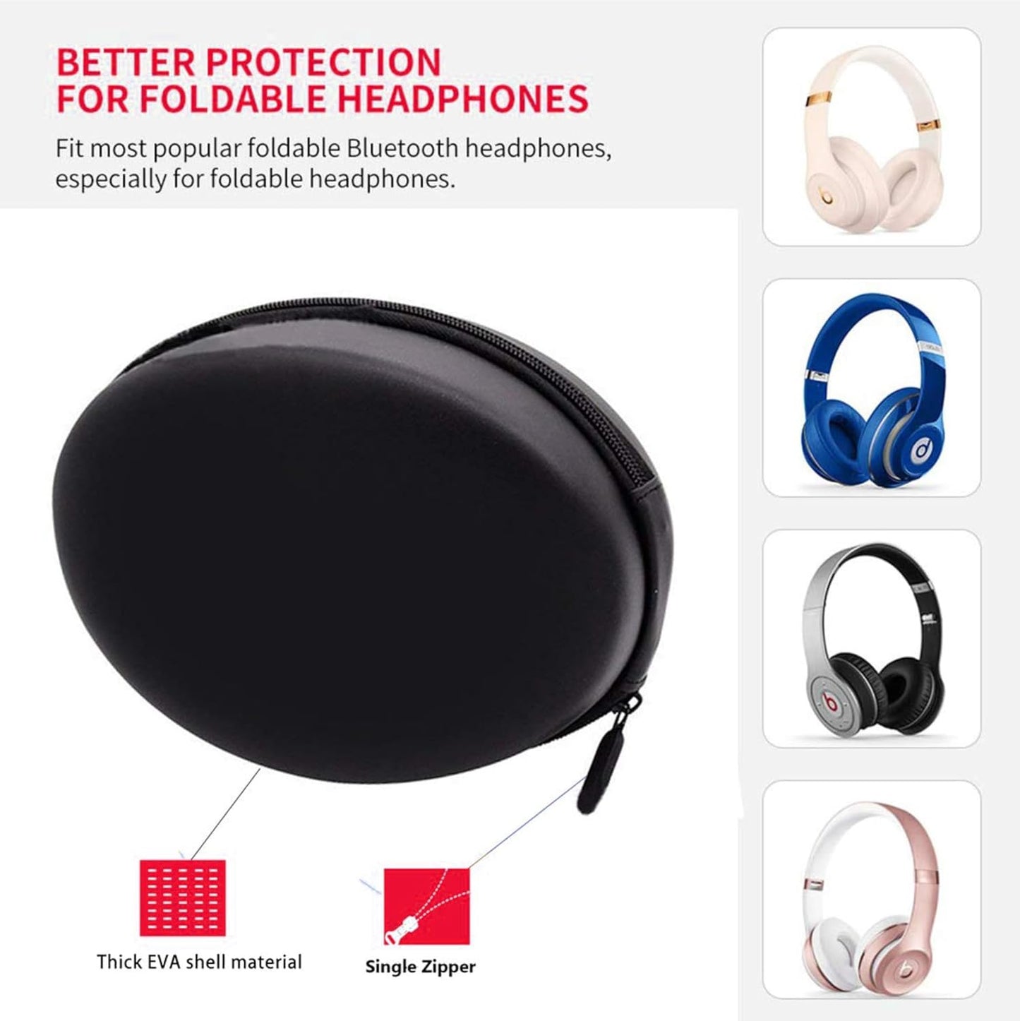 KOD Earphone Headphone Case Pouch Cover Carrying Case for Earphones, Headset, Pen Drives, SD Cards, All Mobile Accessories - Black (Large)