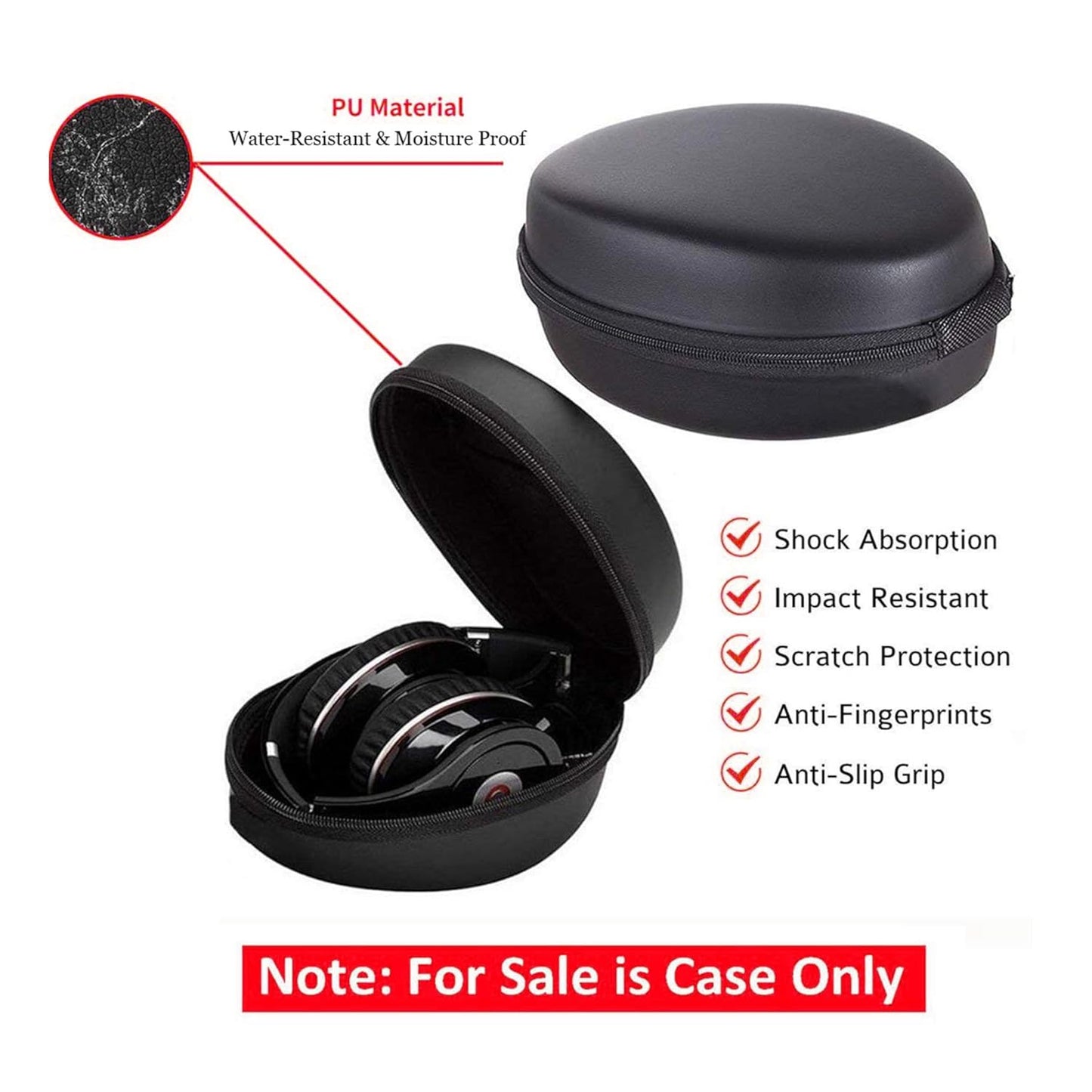 KOD Earphone Headphone Case Pouch Cover Carrying Case for Earphones, Headset, Pen Drives, SD Cards, All Mobile Accessories - Black (Large)