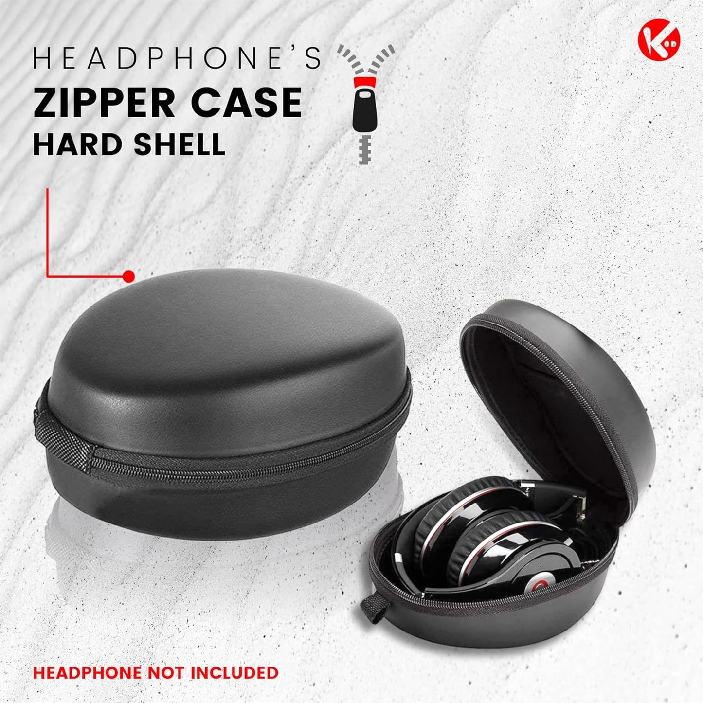 KOD Earphone Headphone Case Pouch Cover Carrying Case for Earphones, Headset, Pen Drives, SD Cards, All Mobile Accessories - Black (Large)